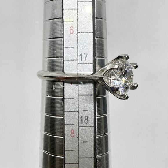 Moissanite Diamond Engagement Ring 2 Ct Six Prong Round Cut 18K GRA Size 7 - Picture 8 of 12